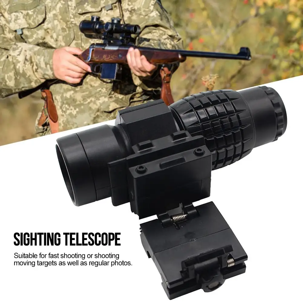 

Plastic 3x Magnifier Riflescope Magnifying Hunting Scope For Riflescopes Mount Fits Holographic And Reflex Sight For Toy Gun
