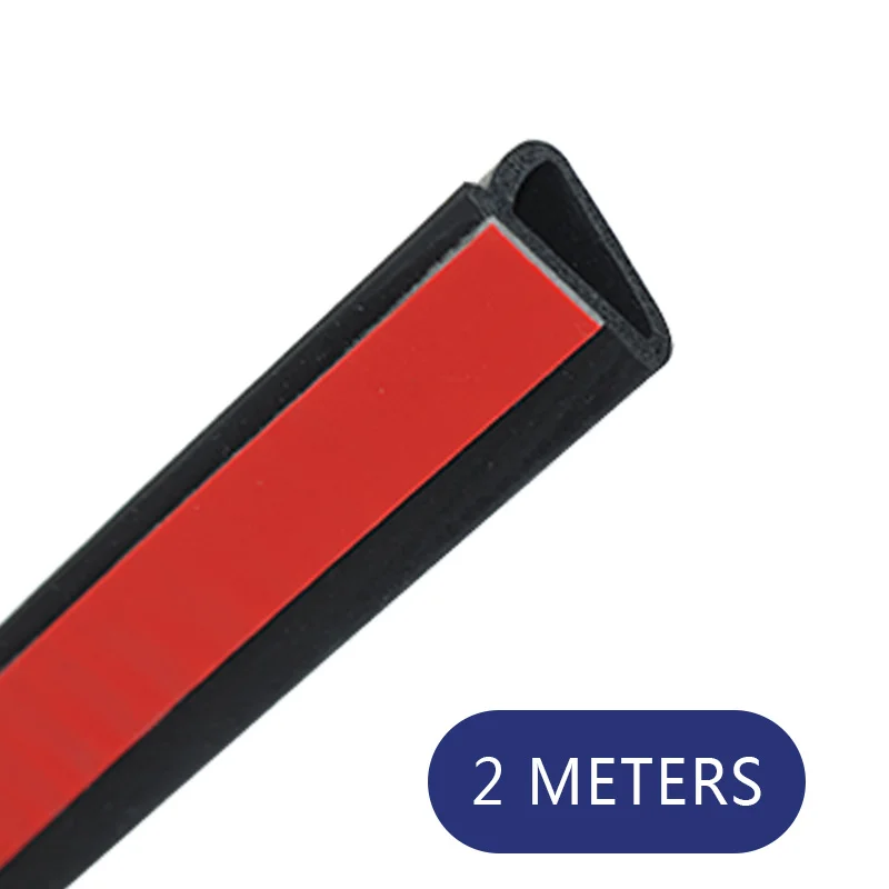 2 meters Наклонная D Тип для автомобиля на клеящейся основе под заказ печать наклеек резиновая изоляционная лента для автомобильных дверей, звукоизоляция, защита от уплотнитель боковой обрез наклейки для автомобиля - Цвет: 2 meters