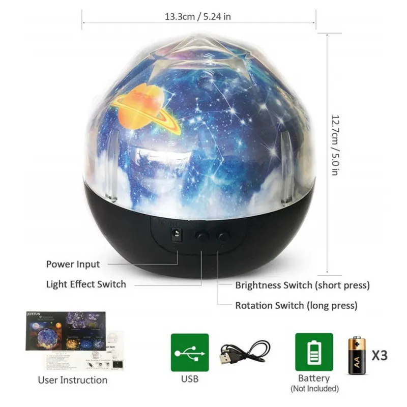  Night Light Starry Sky Planet Magic home planetarium projector Earth Universe LED Colorful Rotate F - 4000354923436