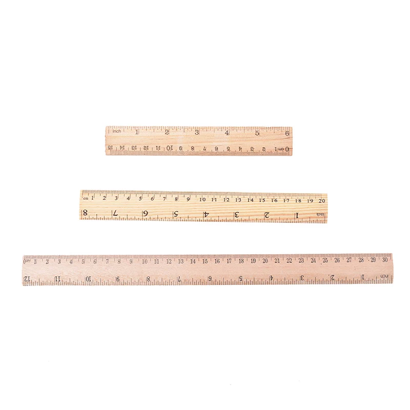 

Wooden Ruler Handy Straight Ruler School Copper Metal Bookmark Tools for Children