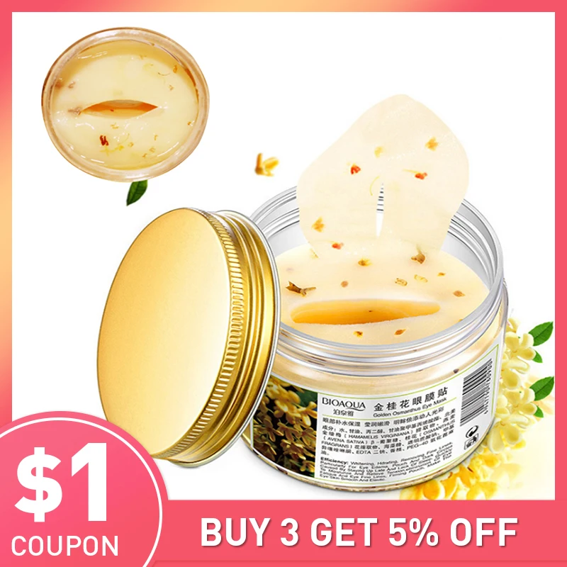 Золотые османтуса для глаз Bioaqua Коллагеновые гелевые патчи сна Антивозрастные