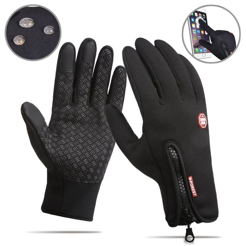 Sireck Winter Fleece Thermal Gloves Full Finger Touch Screen Cycling Unisex Waterproof MTB Road Bike Motorcycle | Спорт и