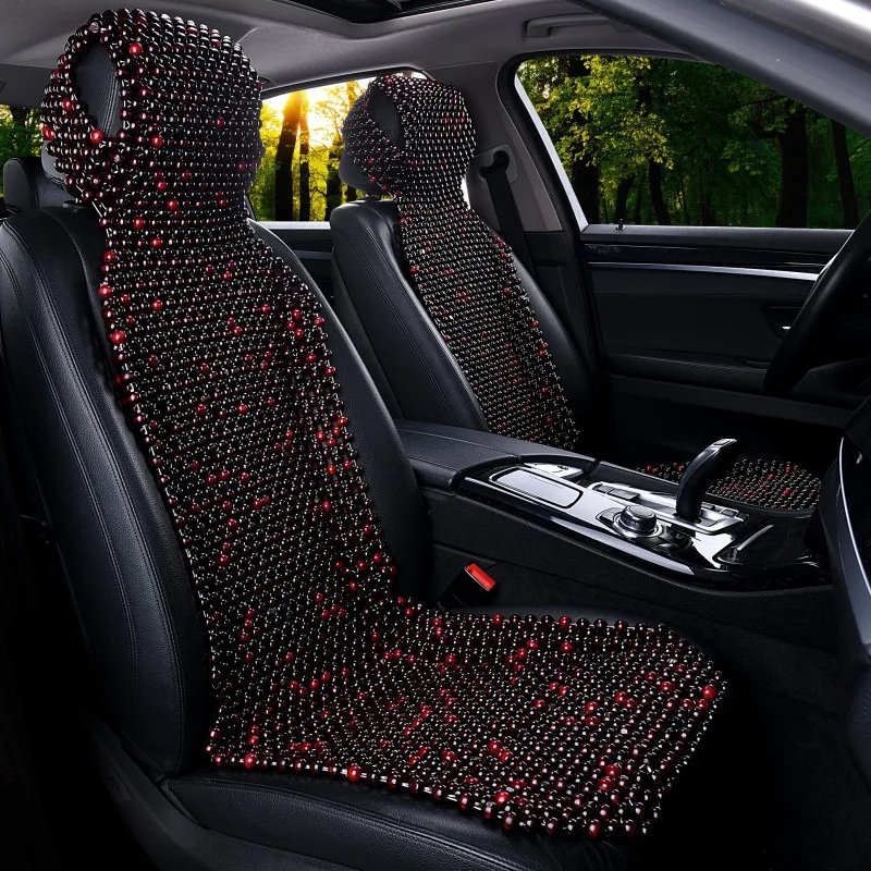 

Summer Wooden Bead Automobile Seat Cushion Monolithic Non-Backrest Three-piece Set Seat Cushion Front Single-Seat Cushion Beads