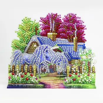 

5d Diy Special-Shaped Rhinestone Crystal Diamond Painting Forest House Three-Dimensional Puzzle Home Decoration Children Gift