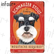 Шнауцер металлическая пластина Оловянная табличка Металл винтажный Декор металлический знак металлический плакат домашний бар украшение для паба винтажные плакаты