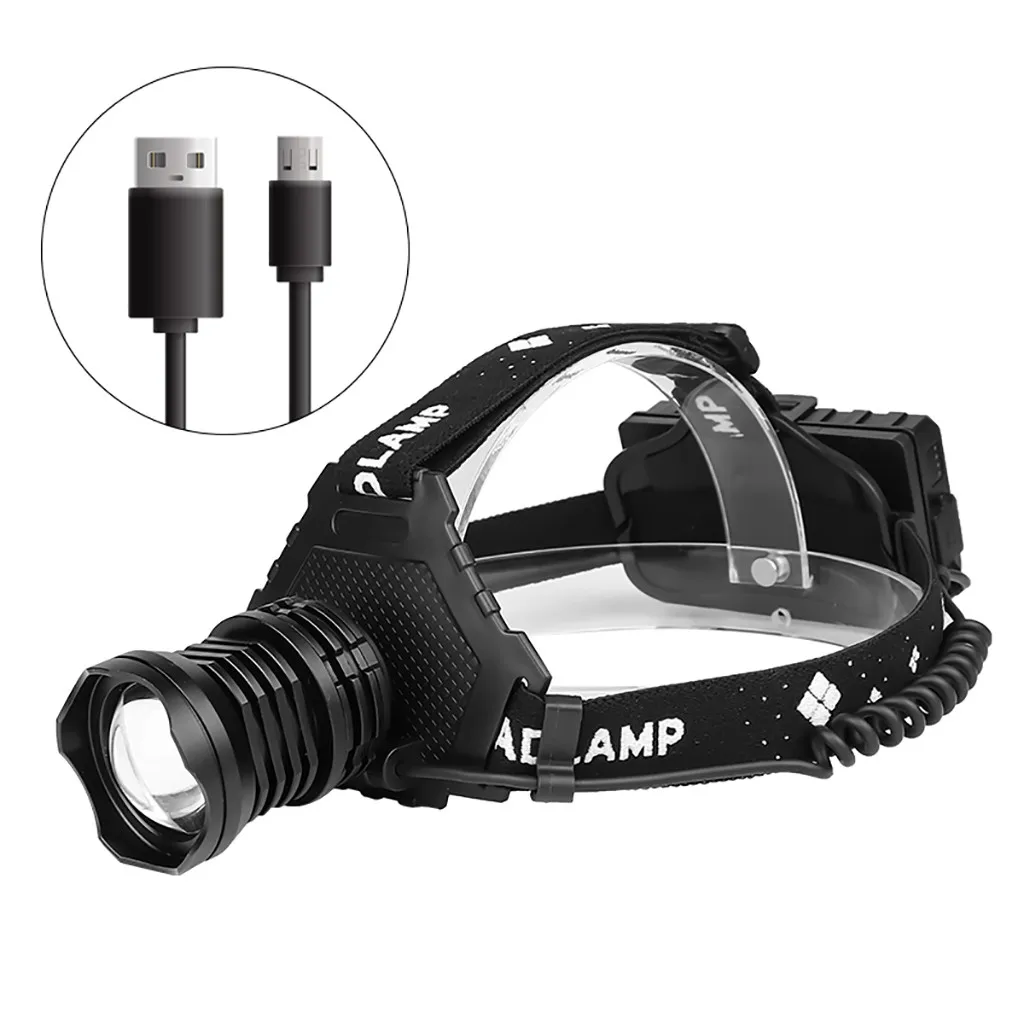 

XHP70 LED Headlamp 5 Modes Headlight Zoom Head Torch With Charging Display Outdoor Hunting LED Head Lamp Climbing Headlamp