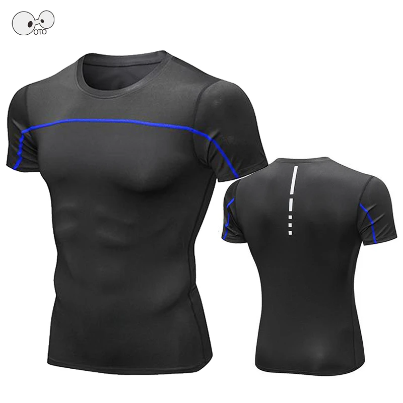 Мужская быстросохнущая компрессионная футболка Rashguard для фитнеса с принтом