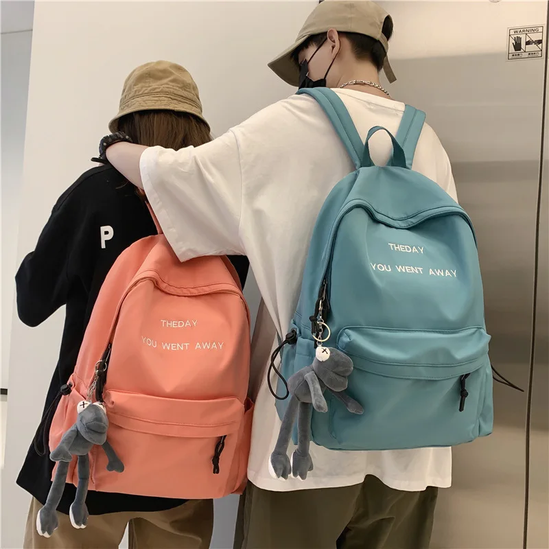 Nylon Backpacks Boys Girl College School Bag Casual Women Backpack Book Bags for Teenage Travel Rucksack with Frog Pendant | Багаж и сумки