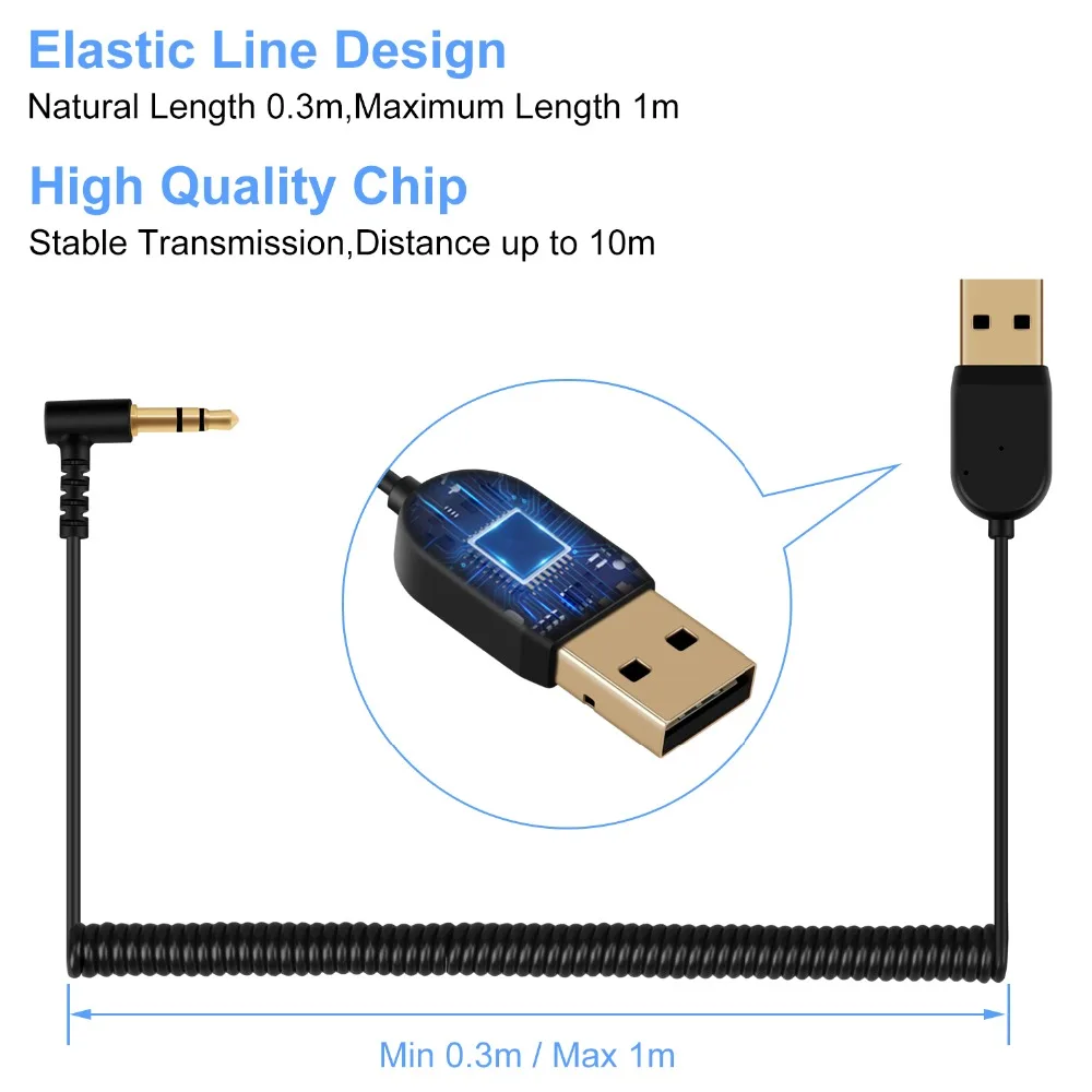 5,0 Bluetooth адаптер Mini USB 2,0 CSR регулируемый приемник адаптер для автомобильного динамика AUX интерфейс динамик с 3,5 штекерным кабелем