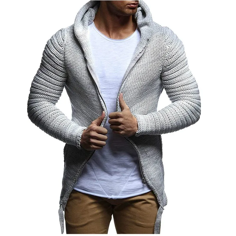 Dropshipping 2019 Autumn Winter Mens Cardigan Sweater Solid Slim Fit Zipper Sweater Coats Men Thick Fleece Hooded Sweater Men Dropshipping 2019 Autumn Winter Mens Cardigan Sweater Solid Slim Fit Zipper Sweater Coats Men Thick Fleece Hooded Sweater Men