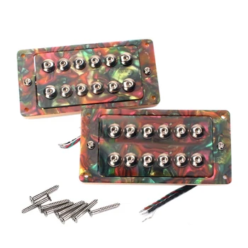 

2PCS Imitation Green Shell Surface Humbucker Pickup Set with Black Big Screw