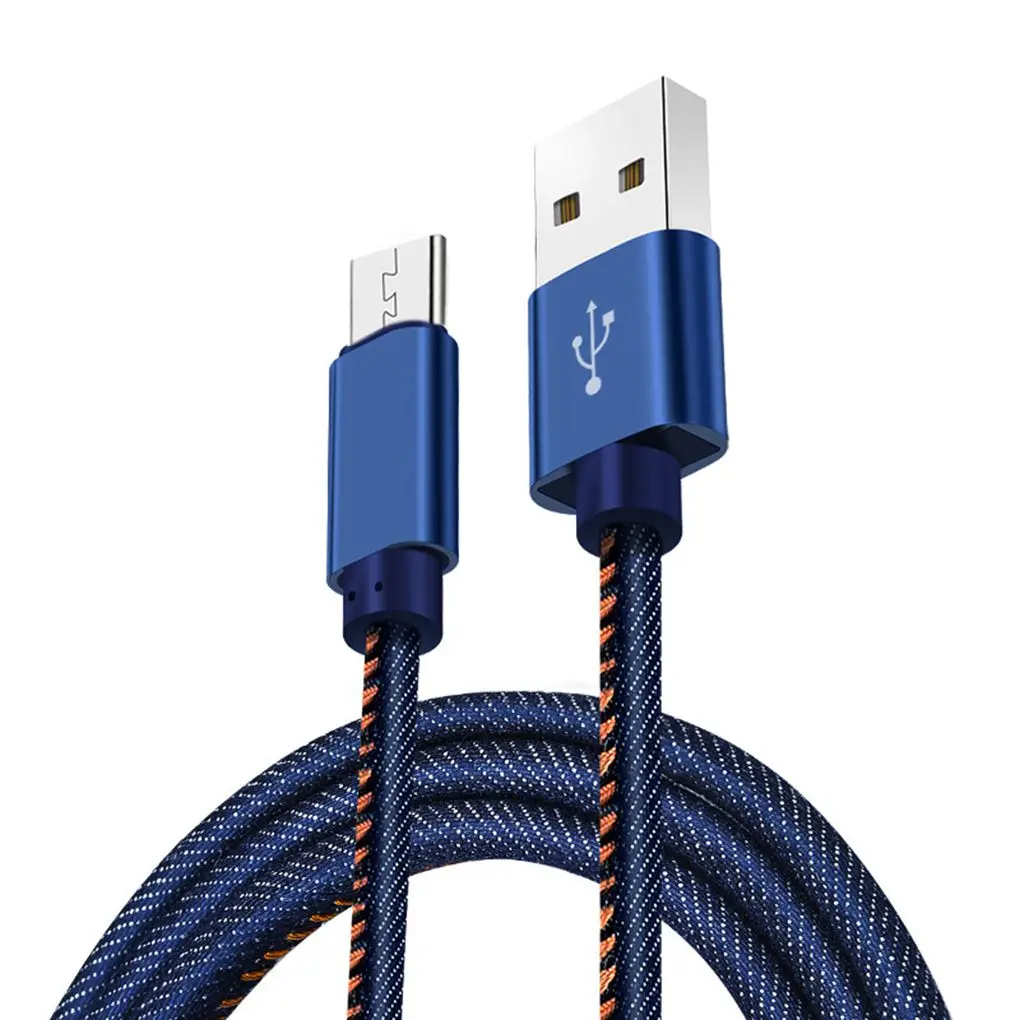 

1 Meter Denim Phone Data Charging Cable Replacement for iPhone Replacement for Android for Type-C Data Line