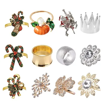 

Gold Silver Napkin Ring Chairs Buckles Wedding Event Decoration Crafts Party Pumpkin Halloween Christmas Ornament Napkin Rings