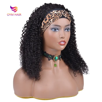 

Headband Wig Human Hair 180 densty Wig Kinky Curly Human Hair Wigs For Women Remy Full Machine Made Glueless Brazilian Hair Wigs