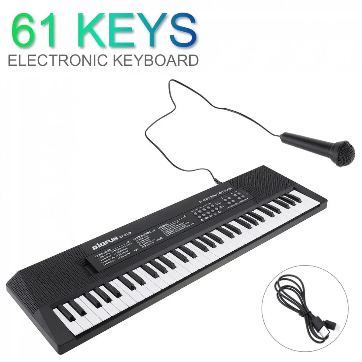 KEYBOARD ELECTRONIC PIANO DIGITAL 61 KEYS MUSICAL MICROPHONE ELECTRIC MUSIC KEY 