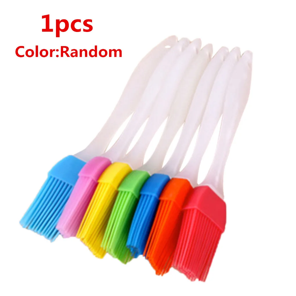 1pcs 5 шт Силиконовая жаропрочная форма для хлеба, выпечки, выпечки, печенья, случайные кисти, инструмент для барбекю, масло, цвет кисти - Цвет: 1pcs