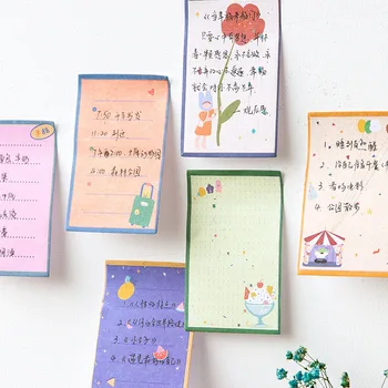 

30Pcs Kawaii Cartoon Sticky Notes Cute Colored Shopping List Plan Memo Pads Writing Stickers For Kid Stationery School Supplies