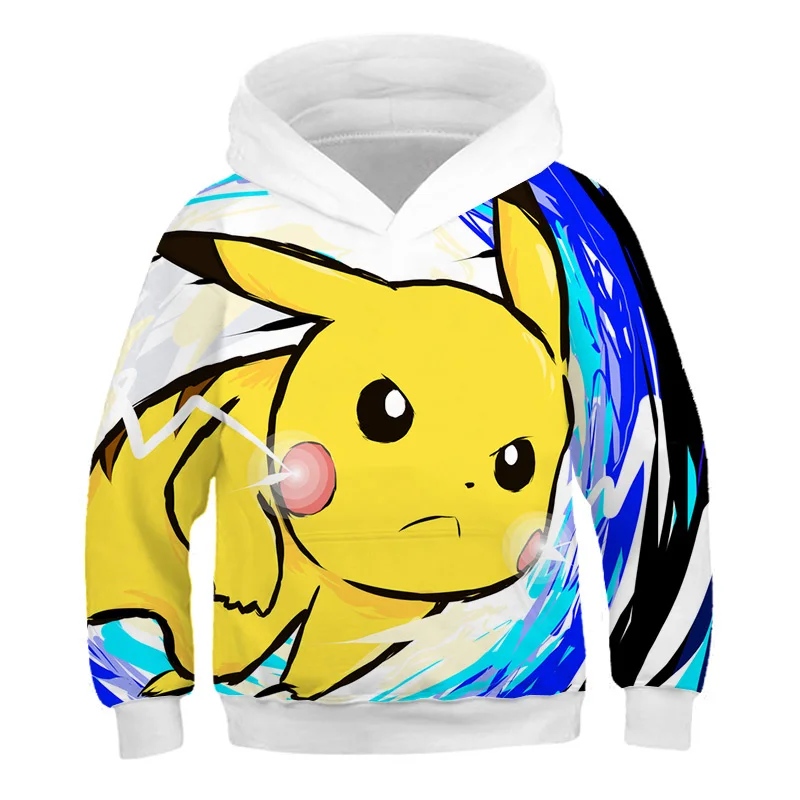 kids' yellowstone t shirts 2022 Baby Boys Pokemon Sweatshirt Cartoon Hoodies For Boy Spring Autumn Tops For Kids Casual Hoodies Children Outwear 4-14 Years what is a youth hoodie