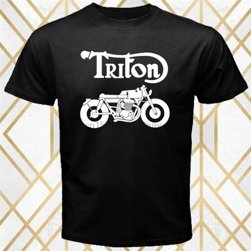 Мужская черная футболка с логотипом Triton Motorcycle Company Размеры S 3XL Повседневная для