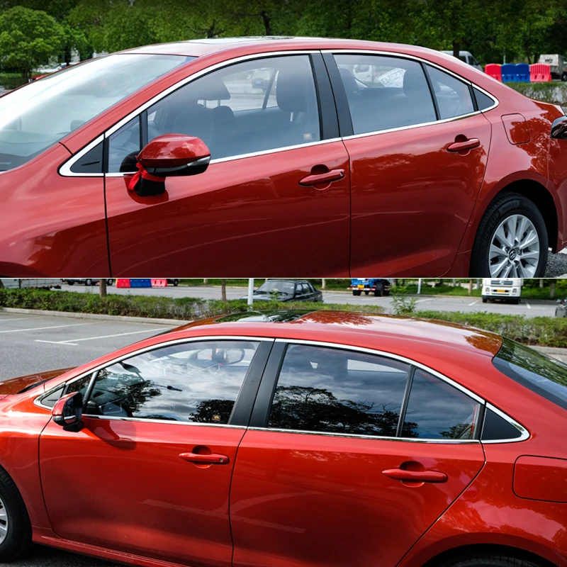Наклейка на колонну автомобиля для Toyota Corolla E170 E210 2013-Н. В., накладка на окно, наружное украшение кузова, хромированный аксессуар