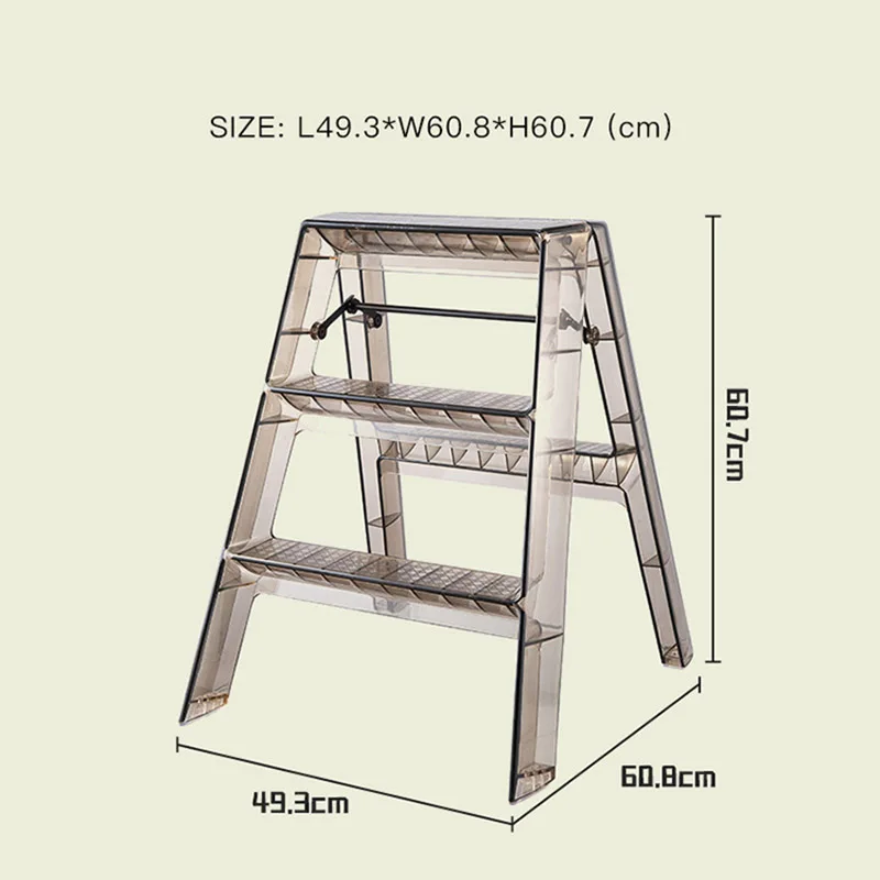 JOYLOVE Japanese Household Ladder Transparent Acrylic Portable Telescopic Folding Ladder Storage Three-step Pedal Plastic Ladder JOYLOVE Japanese Household Ladder Transparent Acrylic Portable Telescopic Folding Ladder Storage Three-step Pedal Plastic Ladder
