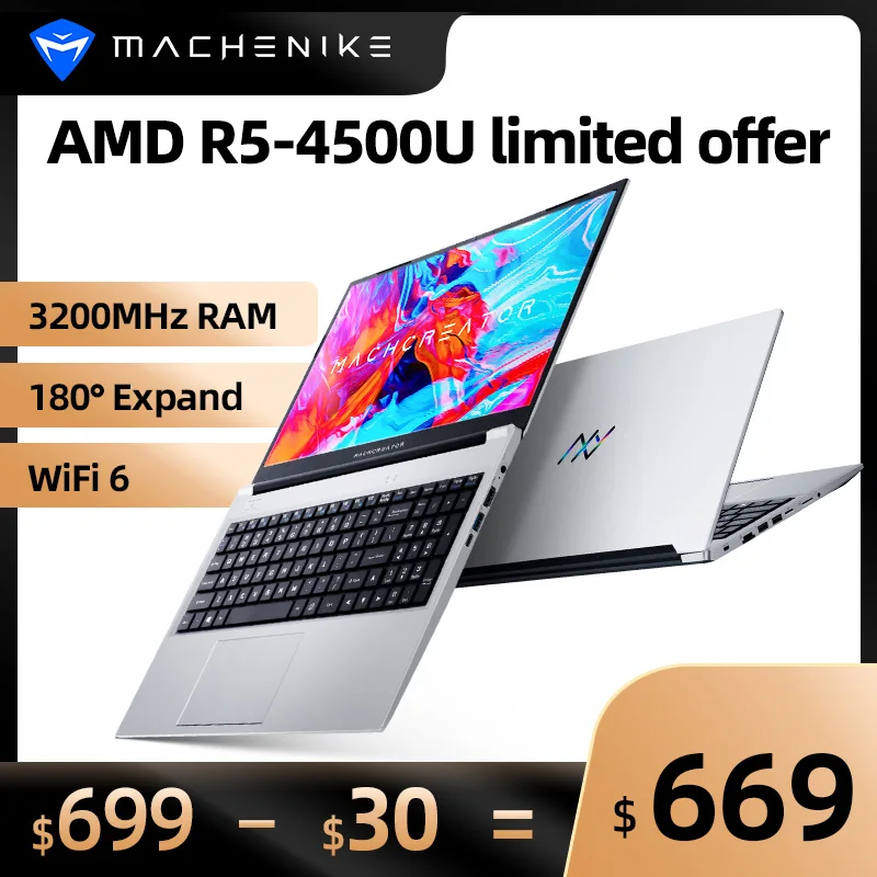 Ноутбук AMD Ryzen 5 4500U R5 ноутбук компьютер 8 Гб 3200 МГц ОЗУ 512 ГБ SSD WiFi 6 15 ''FHD
