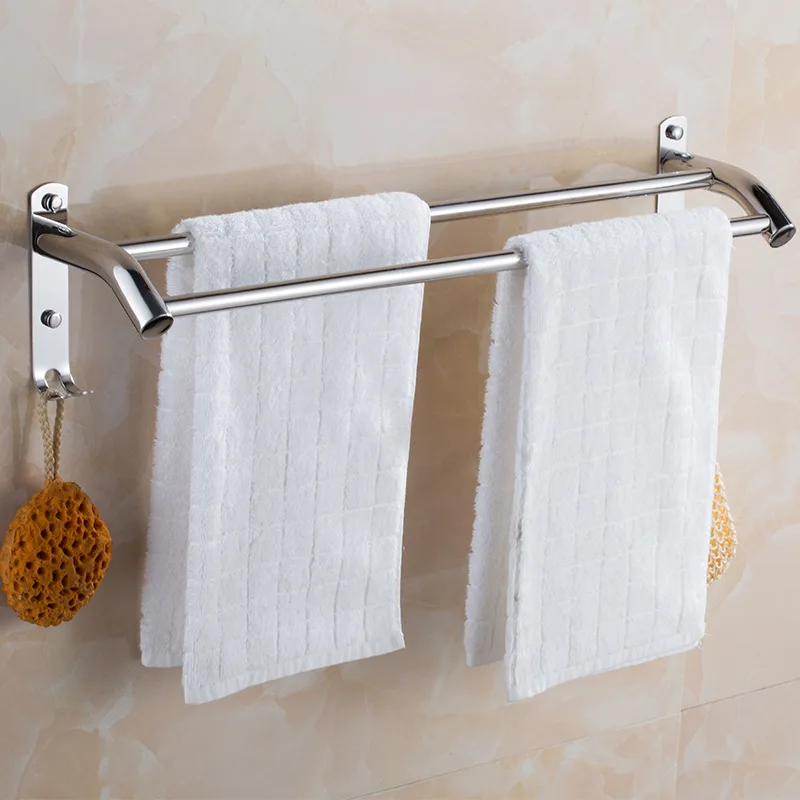 

Meal Ding 8577 SUS304 Stainless Steel Bathroom Towel Rack Double Poles One Metre 1.2 M