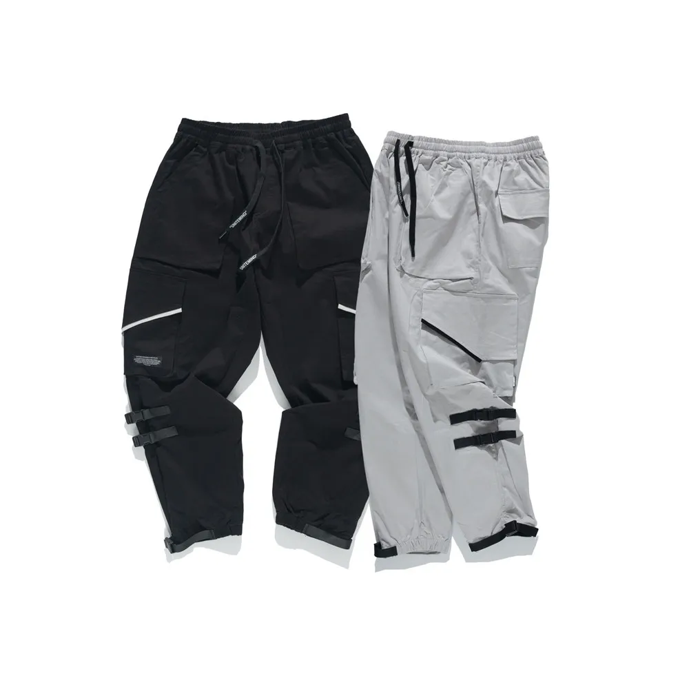 

City Where the Product Autumn New Style Origional National Trends Men Multi-pockets Casual Pants Lace-up Adjustable Bib Overall