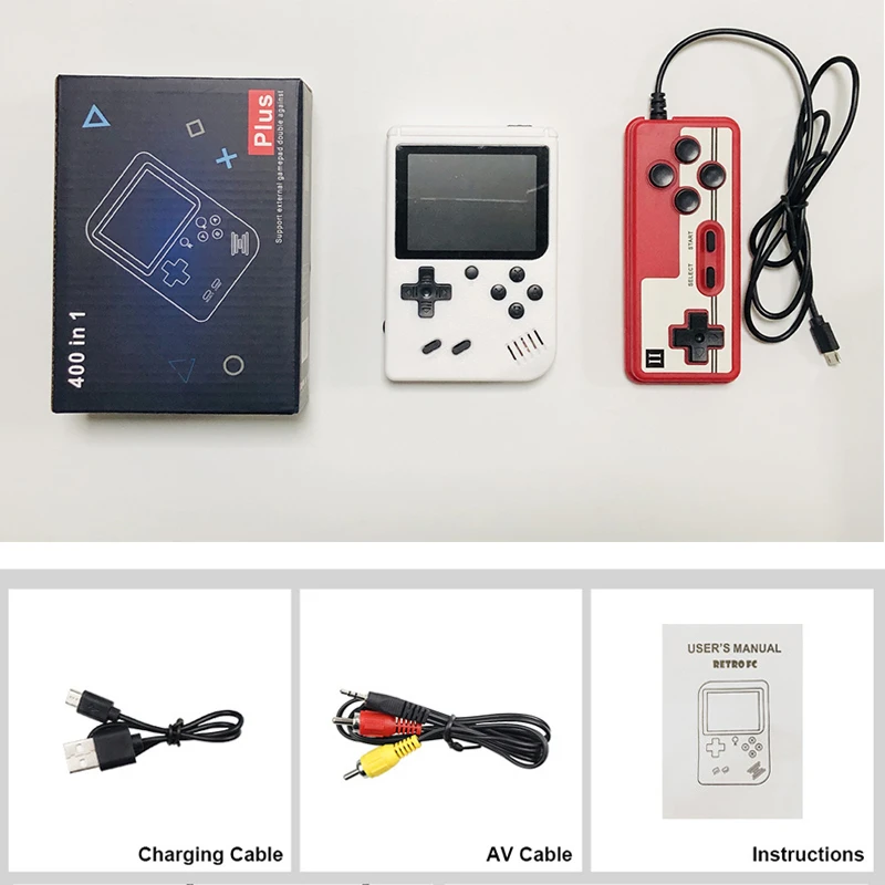 Retro Console Double Handheld Game Player Battery 3.0 Inch LCD Built-in 400 Video Games Gift for Kids Classic Videoconsolas 