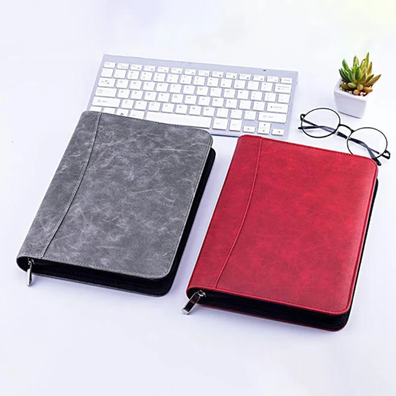 A5 Padfolio с калькулятором папка на молнии портфель для ноутбука папка для руководителя спиральная дорожная записная книжка
