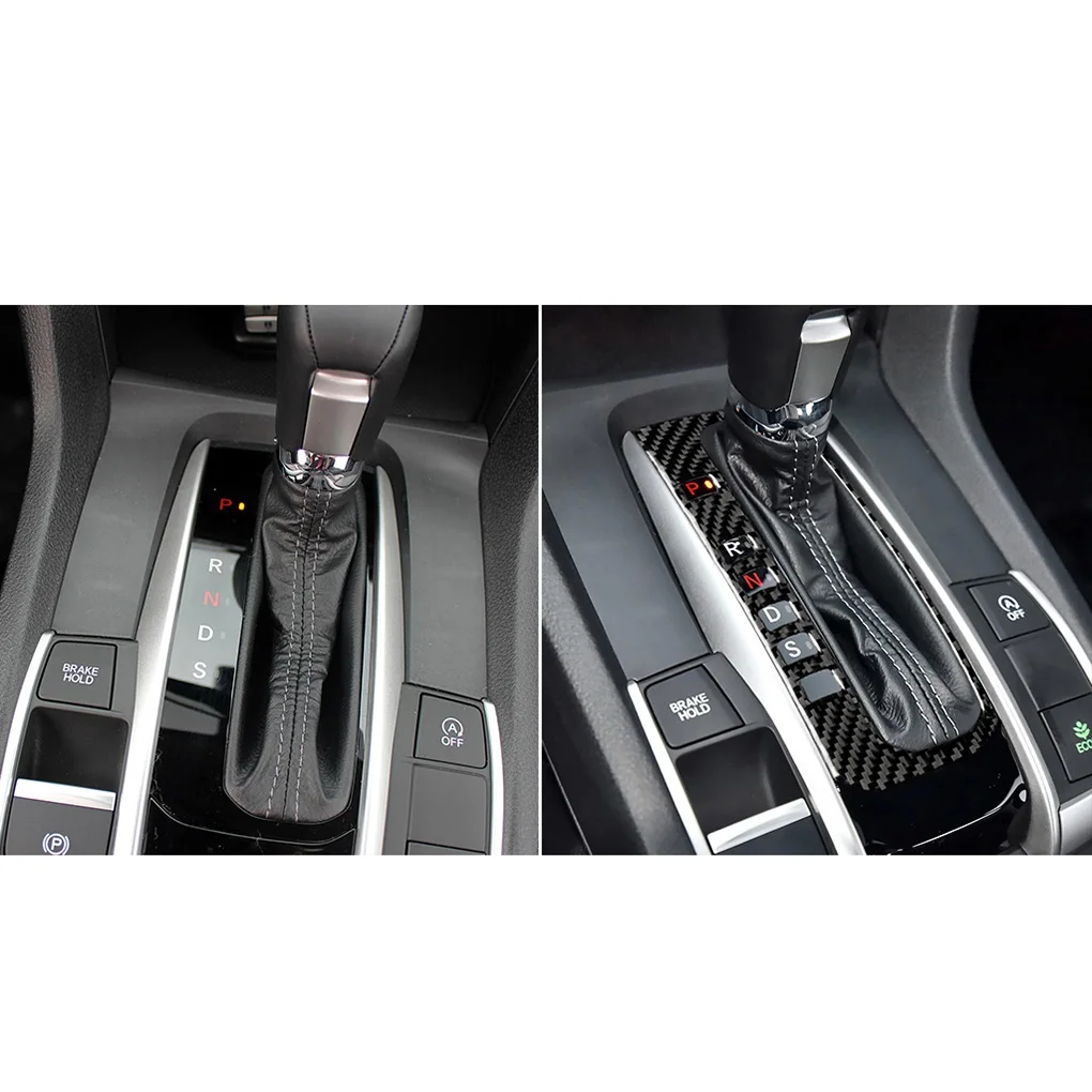 Замена для Honda Civic 10th Gen- салона автомобиля переключения передач рамка отделка из углеродного волокна крышка