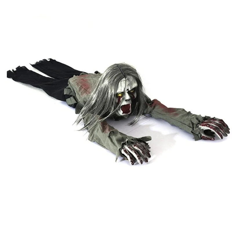 

Halloween Party Decorations Horror Layout Crawling Ghosts Voice Control Toy Electric Eye Glow Crawling Ghost Haunted House Prop