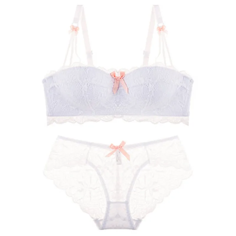Comfortable Ring-Free Small Chest Thickening Closed Bra Suit Half Cup Sexy Bra with Flat Bra and Large Underwear Bra