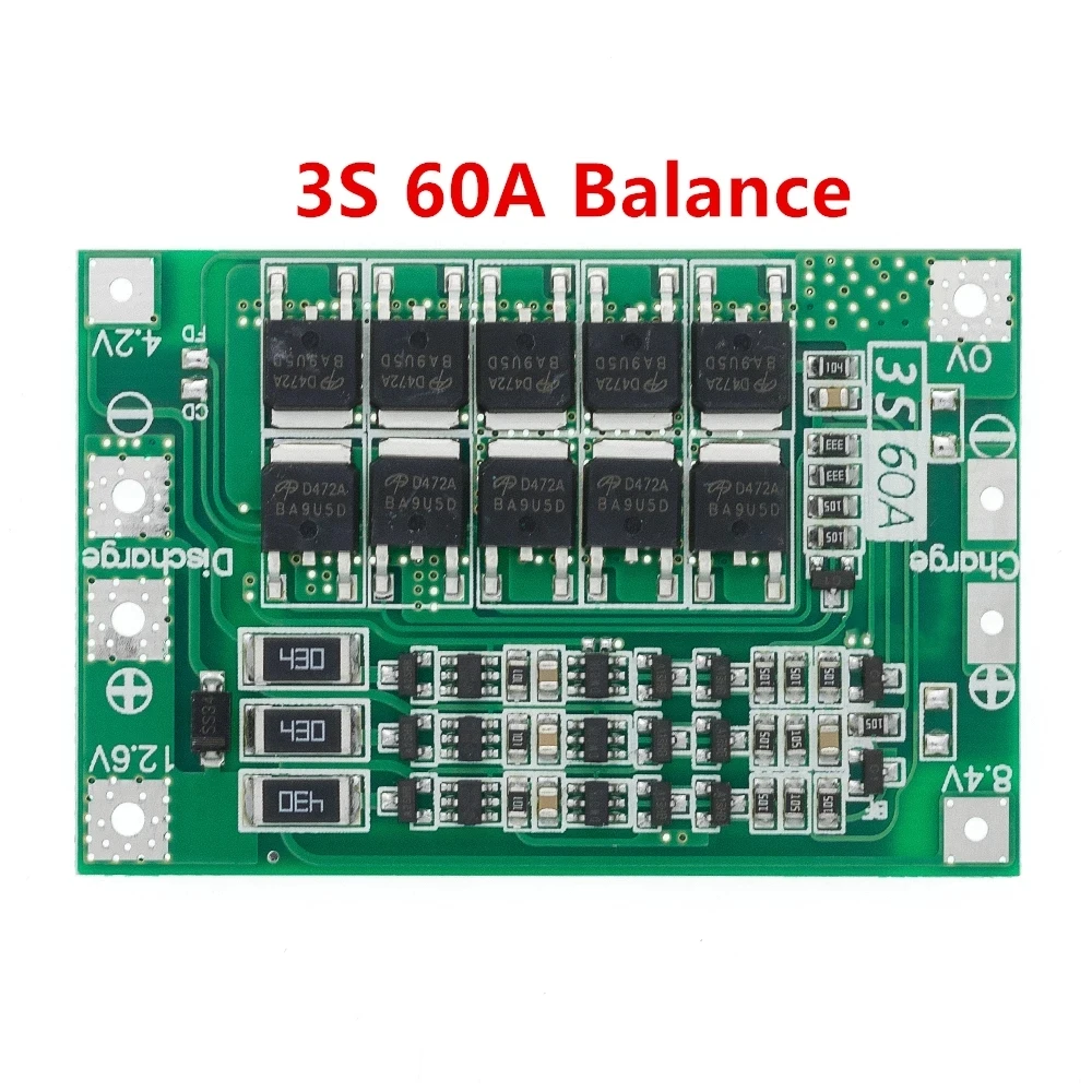 High-Capacity Lithium Battery Charger with Balance and Protection Board - Supports 25A to 100A