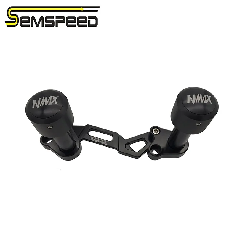 Слайдеры для выхлопа защита от падения Semspeed защита для выхлопа для Yamaha Nmax 155 150 125- с логотипом NMAX - Цвет: Черный