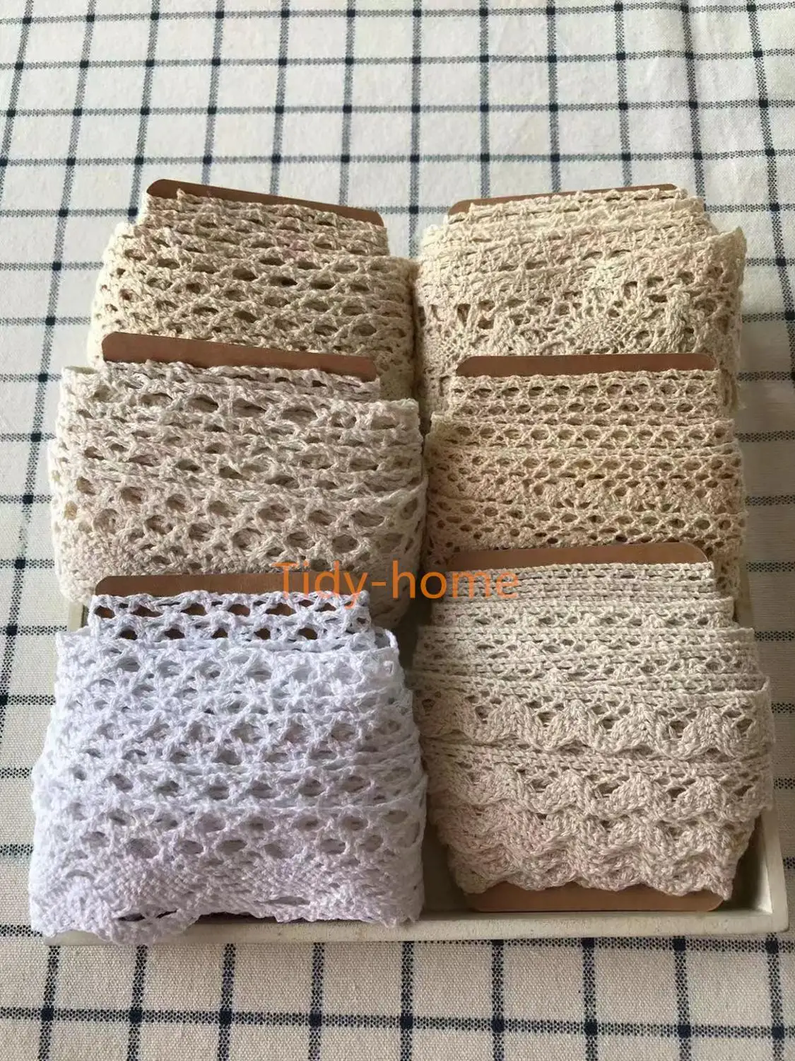 

5 Yards/lot Multifunctional 100% Natural Cotton Trim Cotton Lace Ribbons Crochet Trim for Crafting