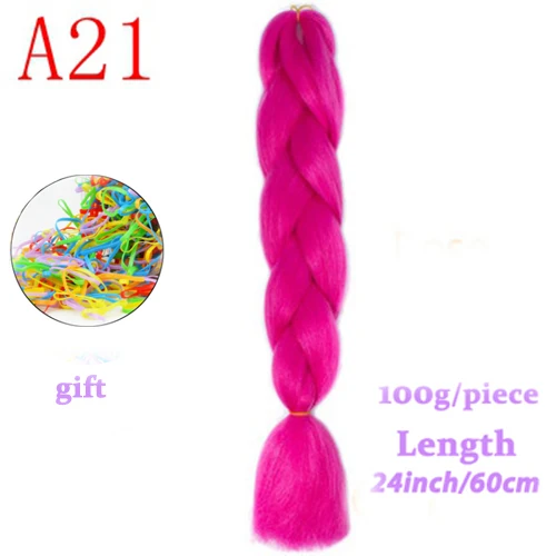 MERISIHAIR огромные косички длинные Омбре Джамбо синтетические косички волосы желтый розовый фиолетовый серый наращивание волос крючком волосы - Цвет: P1B/613