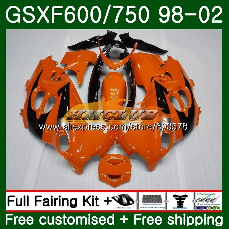 Корпус для Suzuki Katana GSXF 600 750 GSXF600 98 99 00 01 02 2CL. 72 GSX600F GSXF750 1998 1999 2000 2001 2002 обтекателя темно orange - Цвет: No. 1