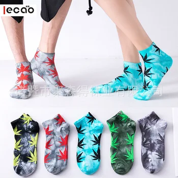 

Maple Leaf Sock for Woman Boat Tie Dye Adult Ladies Thin Hip Hop Socks Cotton Summer Female Trendy Fashion Sporting Calcetines