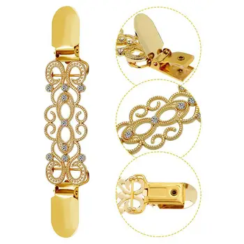 

4 Pieces Vintage Sweater Shawl Clip Dresses Cardigan Collar Clip Flower Patterns Clip For Women Girls, Style Set 3