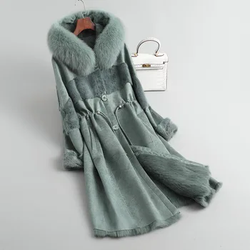 GĂŒnstige Liner NatĂŒrliche Kaninchen Pelz Parka Mantel Weibliche Winter Echt Fuchs Pelz Mit Kapuze Scheren Jacke Frauen 2020 Koreanische Vintage Top Hiver 091602