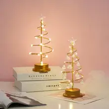 Christmas Tree Crystal Lamp Five Pointed Star Night Light Wrought Iron Fairy Light Table Lamp Ambient Lights Home Bedroom Tool
