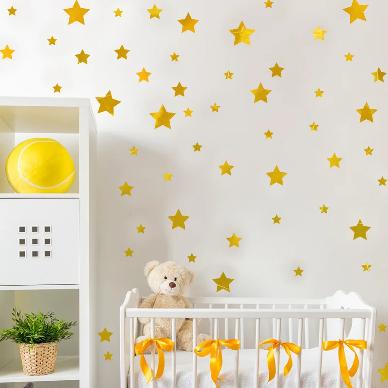 Nordic style Five-pointed star Wall Sticker DIY Wall Decals for kids children bedroom home decor Luminous effect stars Stickers