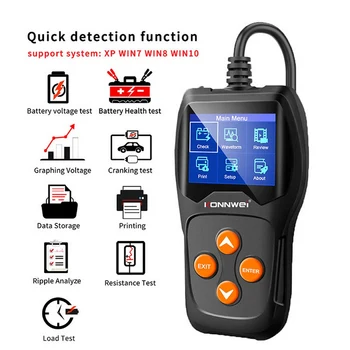

KONNWEI KW600 Car Battery Tester 12V 100 to 2000CCA 12 Volts Battery Tools for the Car Quick Cranking Charging Diagnostic Tool