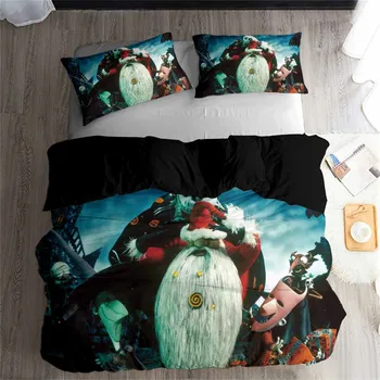 

HELENGILI 3D Bedding Set Nightmare Before Christmas Print Duvet Cover Set Bedcloth with Pillowcase Bed Set Home Textiles #SDY09
