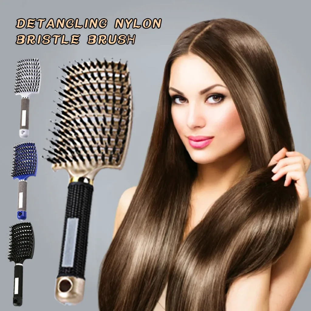 Cepillo de pelo masajeador para mujer, cerdas de nailon, peine para masaje del cuero cabelludo, herramienta de depilación, cepillos para el pelo salón, 2021