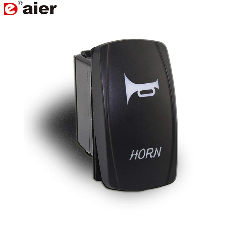 

20A 12V Rocker Switch with Dual Blue LED Light Bar Waterproof SPST 5Pin ON-OFF Momentary Horn Switch for Marine Boat Trucks Car