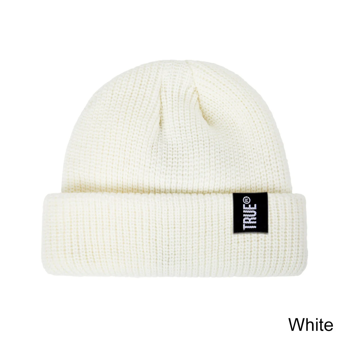 Wish Club новая зимняя шапка для женщин и мужчин, вязаная короткая однотонная бейсболка с дыней, шапочка в виде бобов, теплый шерстяной берет, разные цвета на выбор - Color: White