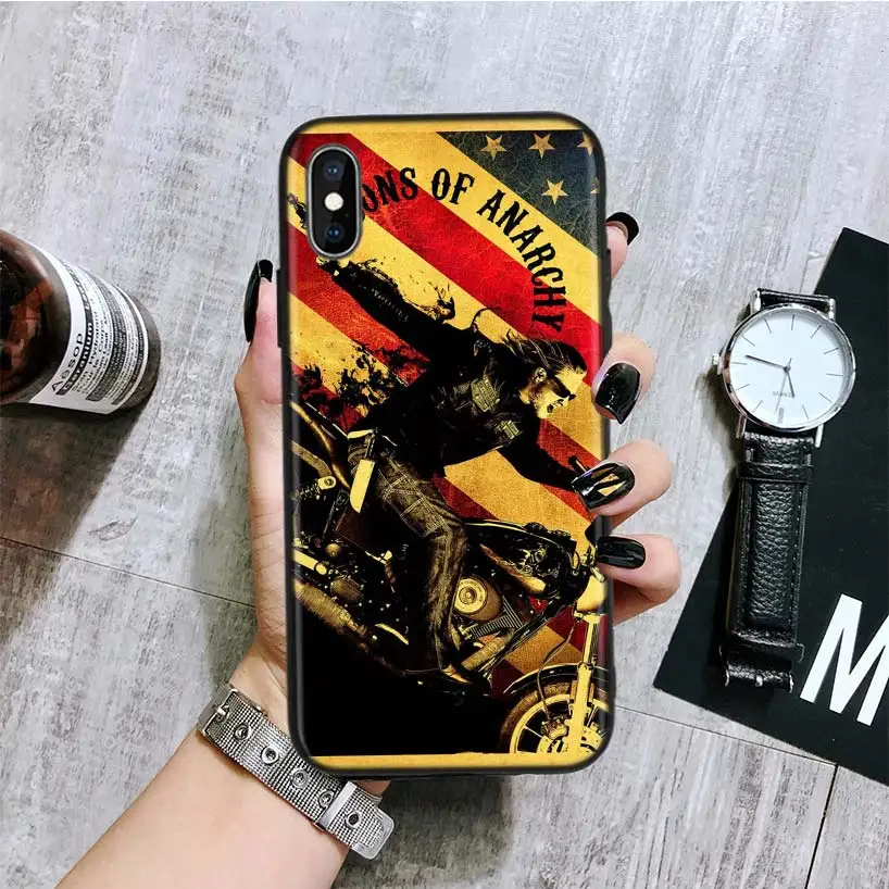 Американский ТВ сыновья анархия черный чехол для телефона Apple IPhone 11 Pro XS MAX XR 7 8 6 6S Plus X 10 Ten 5 5S SE Coque S
