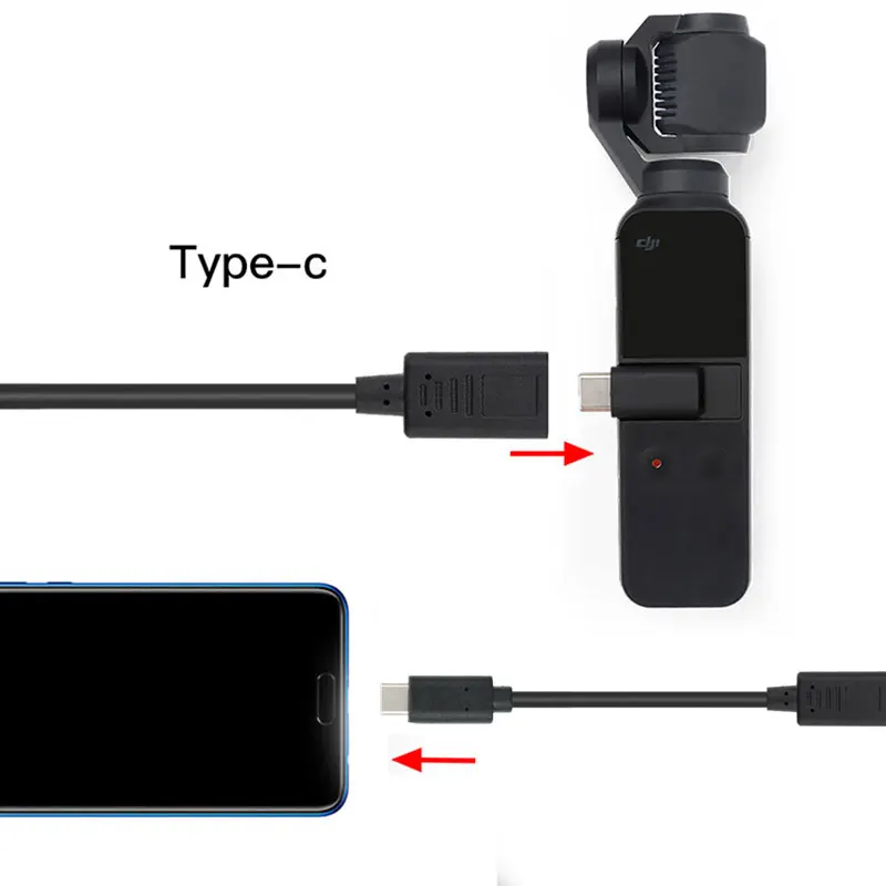 1 м Удлинительный кабель для DJI Pocket 2/Osmo Карманный карданный подвес Type C к Micro USB/Type